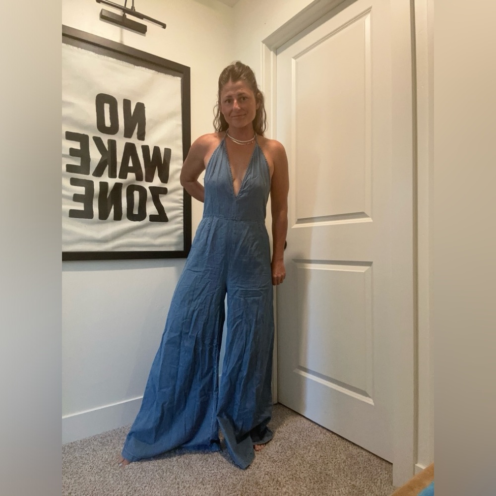 Freepeople denim jumpsuit